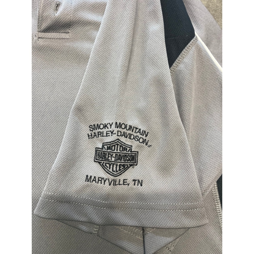 Mens Harley Davidson Smoky Mountain Cycles Gray Polo Shirt XL - Picture 5 of 7